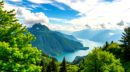 Panoramic view of Lake Wakatipu, Queenstown, New Zealand