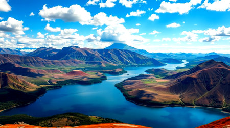 Beautiful panoramic view of Lake Tekapo, New Zealandの写真素材