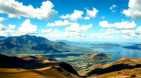 Beautiful panoramic view of Lake Tekapo, New Zealand