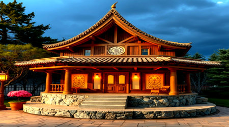 Night view of Nagano Jingu Shrine in Nagano, Japanの写真素材
