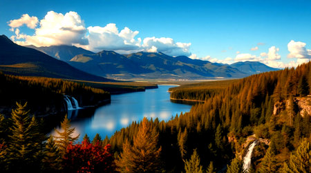 Glacier National Park, Montana, United States. Beautiful fall colors.