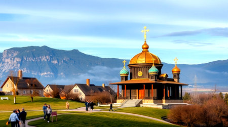View of a church in Kamchatka