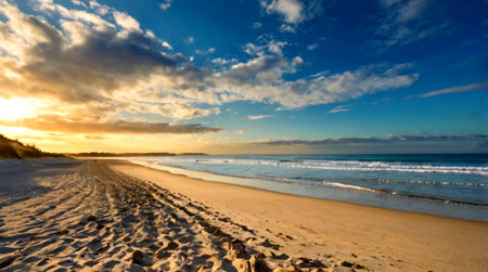 beautiful sunset on the beach, photo as a background, digital image