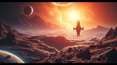 Fantasy alien planet. 3d illustration. Elements of this image furnished by NASA