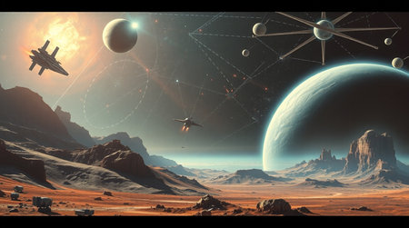 Alien Planet - 3D Rendered Computer Artwork. Elements of this image furnished by NASA