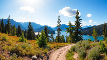 Panoramic view of Lake Wakatipu, Queenstown, New Zealandの写真素材
