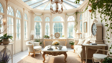 Luxury living room interior in classic style. 3d render