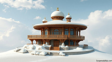 3D CG rendering of Snow palace. 3D CG. High resolution.の写真素材