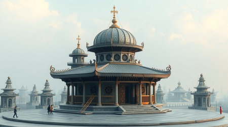 3D rendering of the pavilionの写真素材