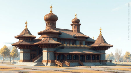 Wooden Church of the Intercession of the Blessed Virgin Mary, Kiev, Ukraineの写真素材