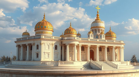 Cathedral of Christ the Saviour in Moscow at sunset, Russia