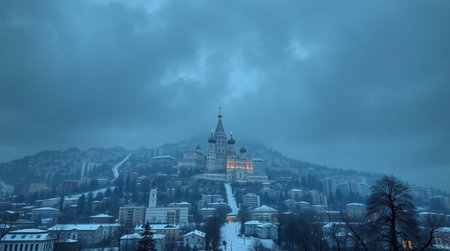 Beautiful panoramic view of Tbilisi, Georgia.の写真素材