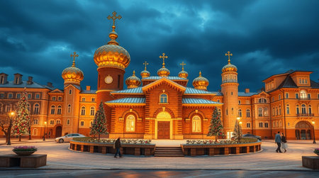 The Cathedral of Christ the Saviour at nightの写真素材