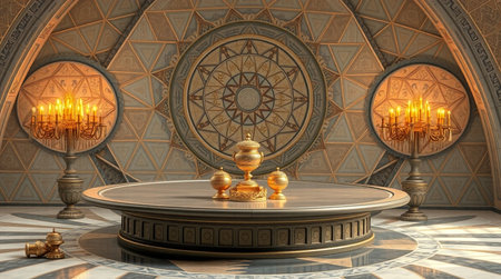 3D rendering of the podium in the greek style. Luxury interiorの写真素材