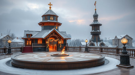 Wooden church in Kolomna, Russiaの写真素材
