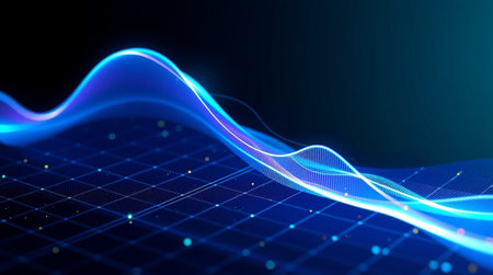 Abstract technology background. Futuristic blue wave. 3d rendering.