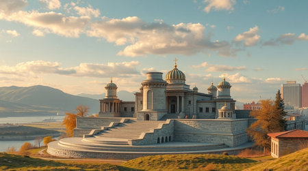 Russia. Moscow. Panoramic view of the Church of the Resurrection of Christ.の写真素材