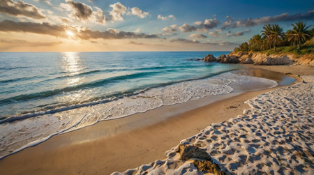 Beautiful sunrise on the beach of Cayo Largo, Cuba