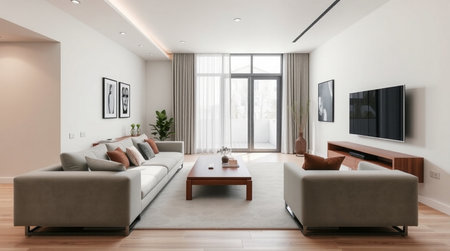 Modern living room interior design. 3d render. Living room.の写真素材