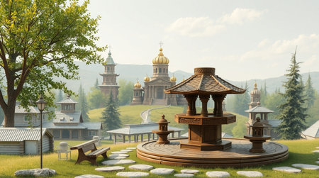 Fragment of the architectural ensembleの写真素材