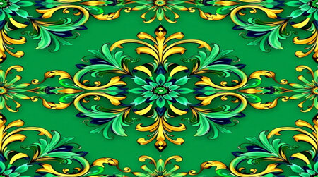 Digital illustration, geometric abstract colorful kaleidoscope symmetrical pattern with gradient effectの写真素材