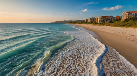 Sunset on the beach of Punta Cana, Dominican Republicの写真素材