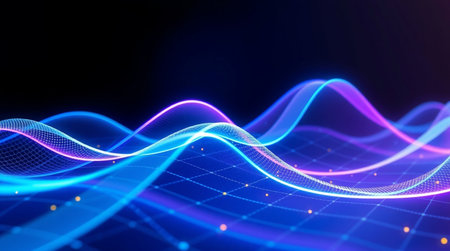 abstract wave of glowing particles. 3d rendering, 3d illustration.