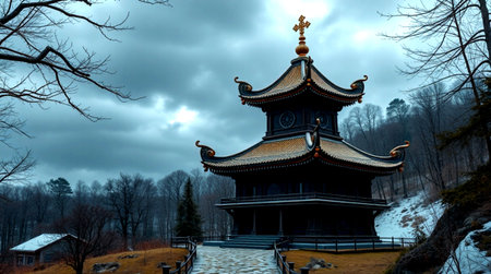 Korean traditional architecture at Gyeongbokgung Palaceの写真素材