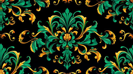 Seamless pattern with vintage baroque ornament. Vector illustration