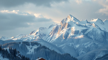 Panoramic view of the mountains.の写真素材