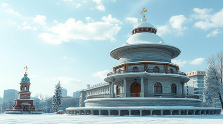 Church of the Transfiguration of Christ in Moscow, Russia.の写真素材