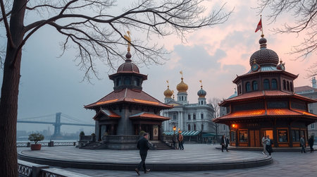 View of the Cathedral of Christ the Saviour in Moscowの写真素材