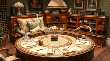 Interior of a luxury hotel room. 3d render illustration.の写真素材