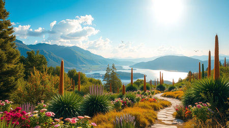 Beautiful view of Lake Wakatipu, Queenstown, New Zealandの写真素材