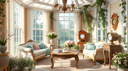 Interior of the living room in classic style. 3D renderingの写真素材