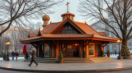 Wooden churchの写真素材