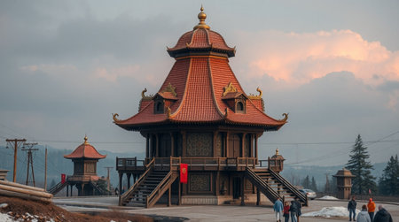 View of the Pashupatinath Temple in Kathmandu, Nepalの写真素材