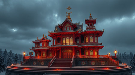 Wooden building on the territory of the Kazan Kremlinの写真素材