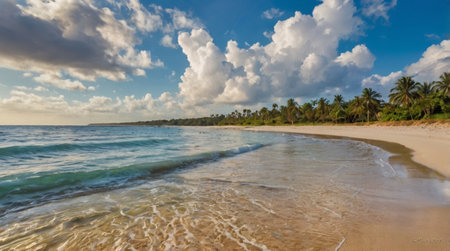 Panoramic view of a beautiful tropical beach.