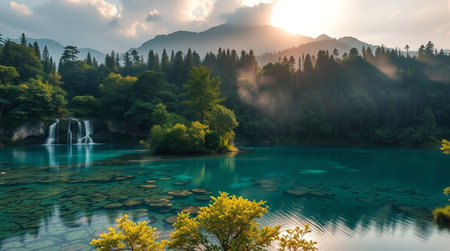 Landscape of Plitvice Lakes National Park,Croatiaの写真素材