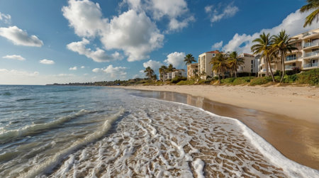 Panoramic view of the beach.の写真素材