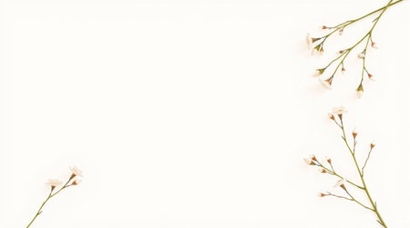 Flowers composition. Frame made of dried flowers on white background. Flat lay, top view, copy spaceの写真素材