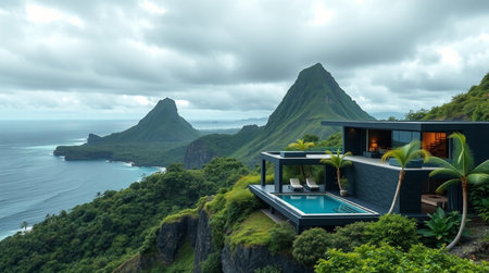 Luxury house with swimming pool and sea view. Nobody inside