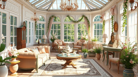 Luxury living room interior in classic style. 3d renderの写真素材