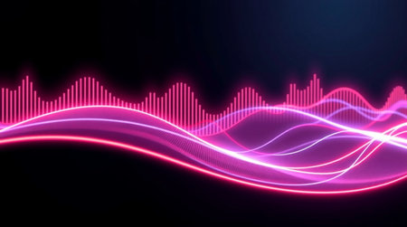 Abstract sound wave background. Equalizer technology. 3d illustration.