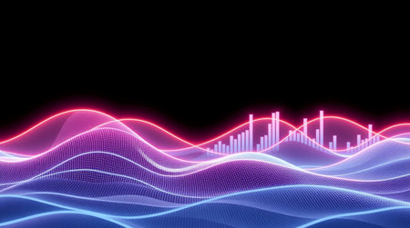 Music wave equalizer background. Sound wave equalizer technology. Vector illustration