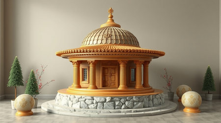3d render of a classical gazebo in the interiorの写真素材