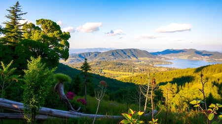 Landscape view of Lake Wakatipu, South Island, New Zealandの写真素材