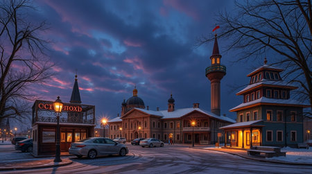Evening view of Kazan old town. Kazan is the capital of Tatarstan, Russia.の写真素材