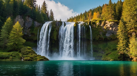 Beautiful view of Plitvice Lakes National Park, Croatia.の写真素材